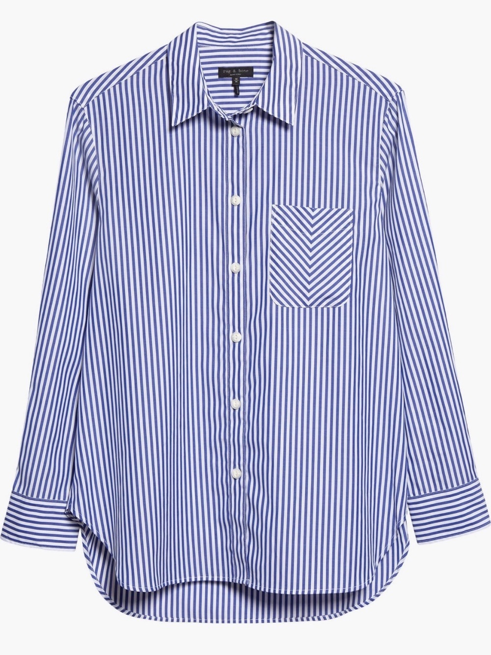 rag & bone ICONS Maxine Stripe Button-Up Shirt – Blue/White – Medium - Picture 8 of 12